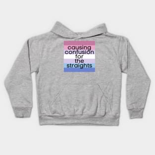 Causing Confusion for the Straights Bigender Kids Hoodie